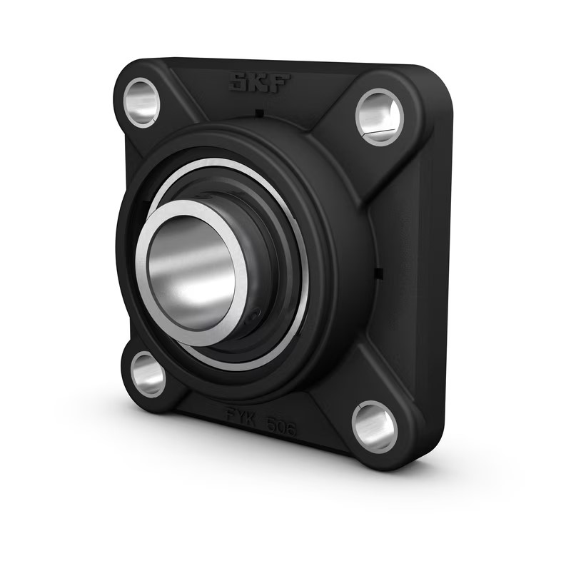 SKF-Kugellagereinheit mit quadratischem Flansch, Gewindestiftbefestigung, Verbundstoffgehäuse, ISO