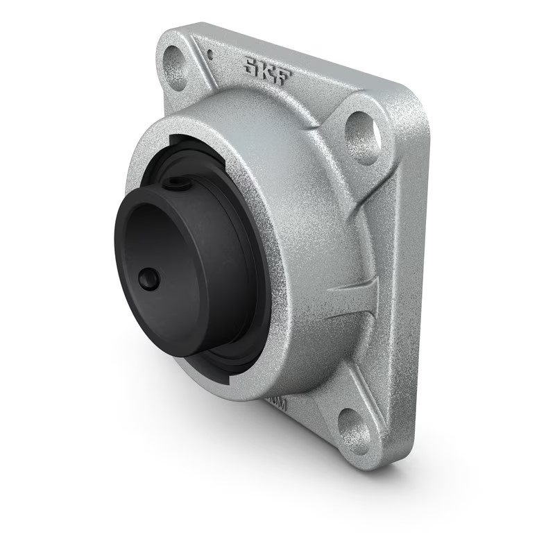 SKF-Kugellagereinheit mit quadratischem Flansch, mit Gewindestiftbefestigung, Graugussgehäuse, ISO