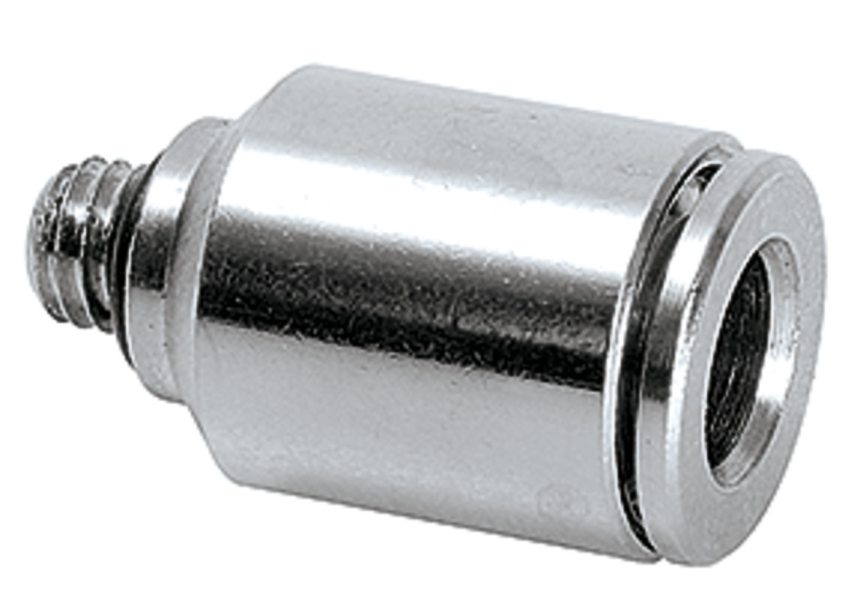 Schlauchanschluss M5a f&amp;#252;r Schlauch a&amp;#216; 6 mm gerade  (Messing vernickelt)