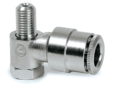 Schlauchanschluss M6x0,75a f&amp;#252;r Schlauch a&amp;#216; 6 mm 90&amp;#176; - schwenkbar  (Messing vernickelt)