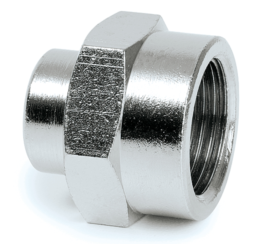 Reduziermuffe G3/8i x G1/8i f&amp;#252;r Schlauch a&amp;#216; 8 mm  (vernickelt)