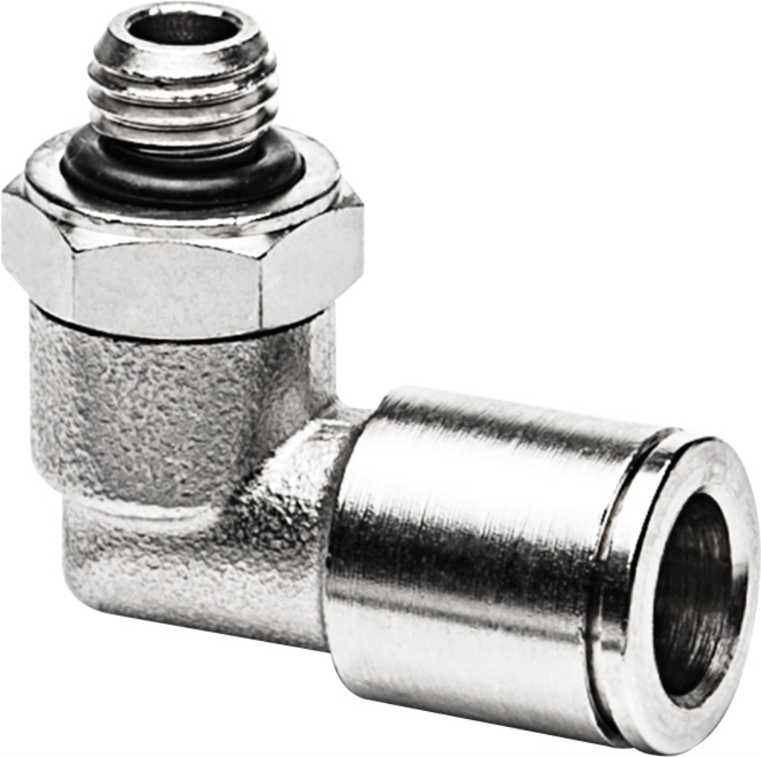Schlauchanschluss M8x1a f&amp;#252;r Schlauch a&amp;#216; 8 mm 90&amp;#176; - drehbar  (Messing vernickelt)