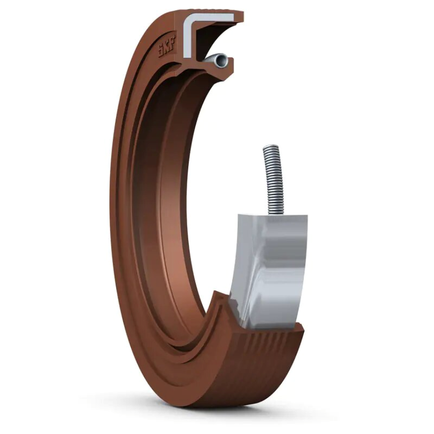 Radial shaft seal with elastomer outer jacket and additional dust lip