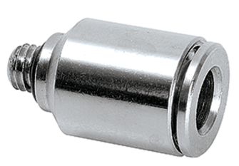 Schlauchanschluss M5a für Schlauch aØ 6 mm gerade  (Messing vernickelt)