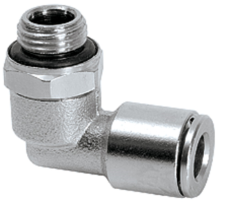 Schlauchanschluss G1/8a für Schlauch aØ 6 mm 90° - drehbar  (Messing vernickelt)