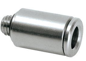 Schlauchanschluss M6a für Schlauch aØ 6 mm gerade  (Messing vernickelt)