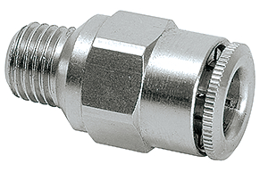 Raccord M8x1e pour flexible eØ 6 mm droit  (nickelé laiton)