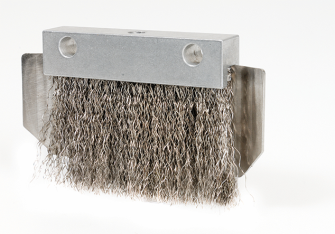 Schmierbürste für Grossketten bis +350 °C mit Durchgangsbohrung  (Alu / Edelstahl)