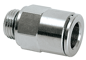 Raccord pour flexible G1/8e pour flexible eØ 8 mm droit  (nickelé laiton)