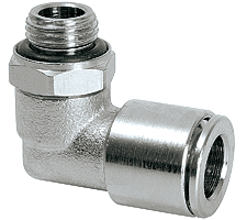 Raccord G1/8e pour flexible eØ 8 mm 90° - pivotant  (nickelé laito