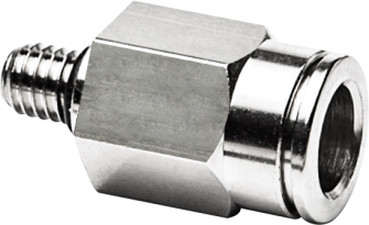 Raccord M6e pour flexible eØ 8 mm droit  (nickelé laiton)