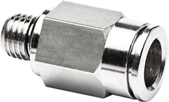 Raccord M8x1e pour flexible eØ 8 mm droit  (nickelé laiton)