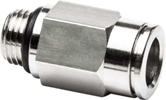 Raccord M10x1e pour flexible eØ 8 mm droit  (nickelé laiton)