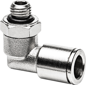 Raccord M8x1e pour flexible eØ 8 mm 90° - pivotant  (nickelé laiton)