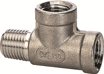 T-Stück 2 x G1/4i x R1/4a  (Edelstahl)