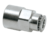 Tube connector G1/4 female for tube o&amp;#216; 6 mm straight  (brass nickel-plated)