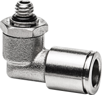 Schlauchanschluss M6a f&amp;#252;r Schlauch a&amp;#216; 8 mm 90&amp;#176; - drehbar  (Messing vernickelt)