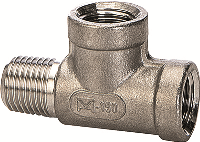T-St&amp;#252;ck 2 x G1/4i x R1/4a  (Edelstahl)