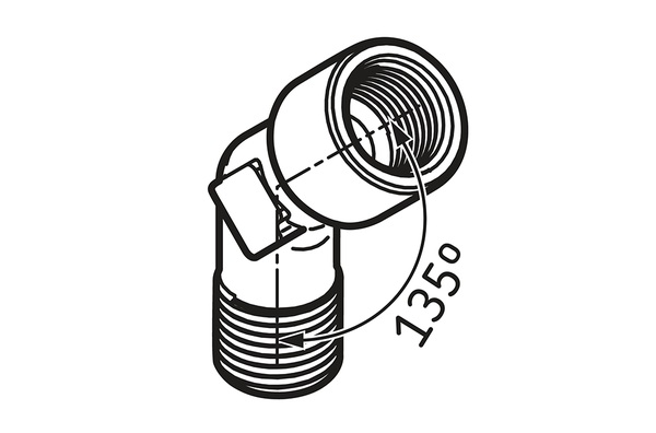 FITTING, BOGEN 45°