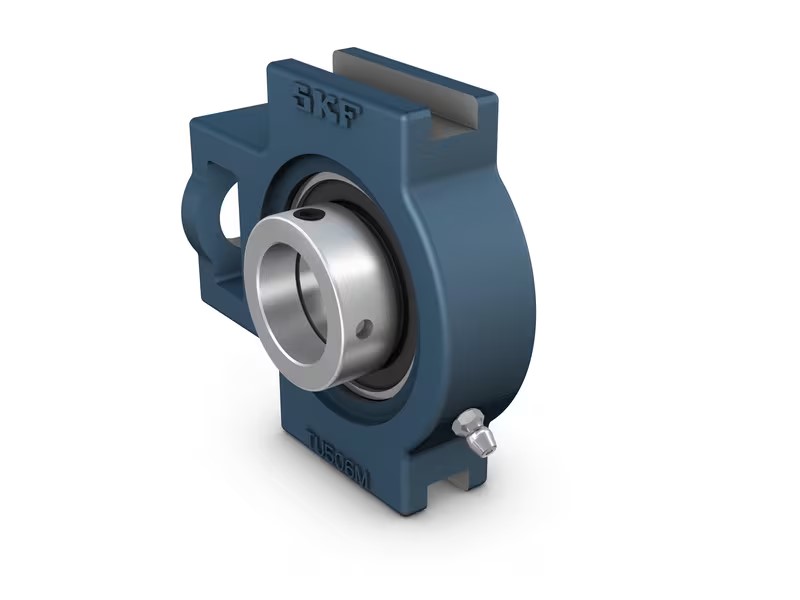 SKF-Take-up cast iron unit with insert ball bearing, eccentric locking collar, ISO