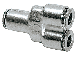 Y-Connector for tube o&#216; 6 mm  (brass nickel-plated)