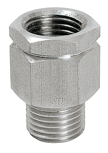 Oil retaining valve G1/4 male x G1/4 female up to +60 &#176;C  (stainless steel with plastic valve)