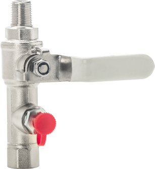Purge connection with manual valve R1/4 male x G1/4 female  (stainless steel)