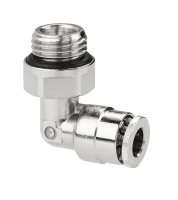 Tube connector G1/4 male for tube o&amp;#216; 6 mm 90&amp;#176; - rotary type  (brass nickel-plated)
