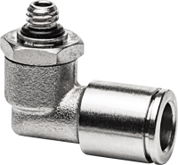 Hose connection M6a for hose a&amp;#216; 8 mm 90&amp;#176; - rotatable (nickel-plated brass)