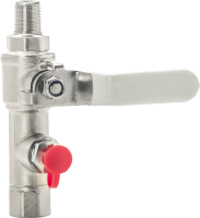 Purge connection with manual valve R1/4 male x G1/4 female  (brass nickel-plated)