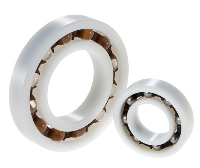 Plastic bearing with glass balls