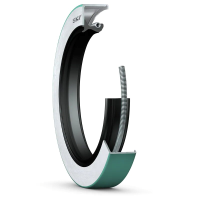 Radial shaft seal with metal housing on one side, sealing lip and additional dust lip