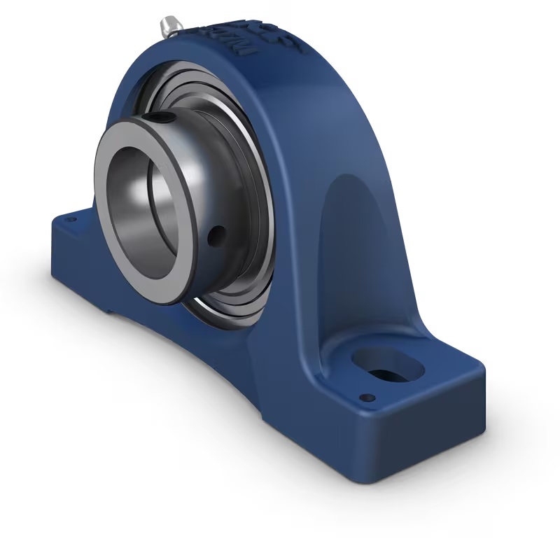 SKF-Pillow block ball bearing unit with narrow inner ring and eccentric locking collar, cast iron, I